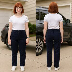 Rafaella Women’s Corduroy Pants Dark Navy Blue Size 8 Vintage